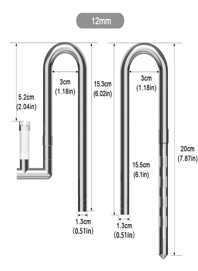 FZONE Stainless Steel Lily Pipes, Upgraded Outflow with Surface Skimmer and Detachable 4.3" Extension Pipe 1/2" ID (12mm) - Image 2